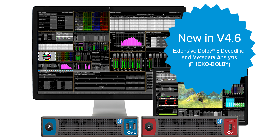 PHABRIX adds Dolby E/ED2 decoding and metadata option for Qx and QxL Series rasterizers